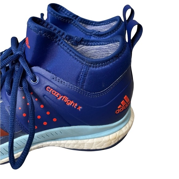 Adidas Damen Crazyflight X Mid Blue Sneakers Size 8.5 - Picture 2 of 10